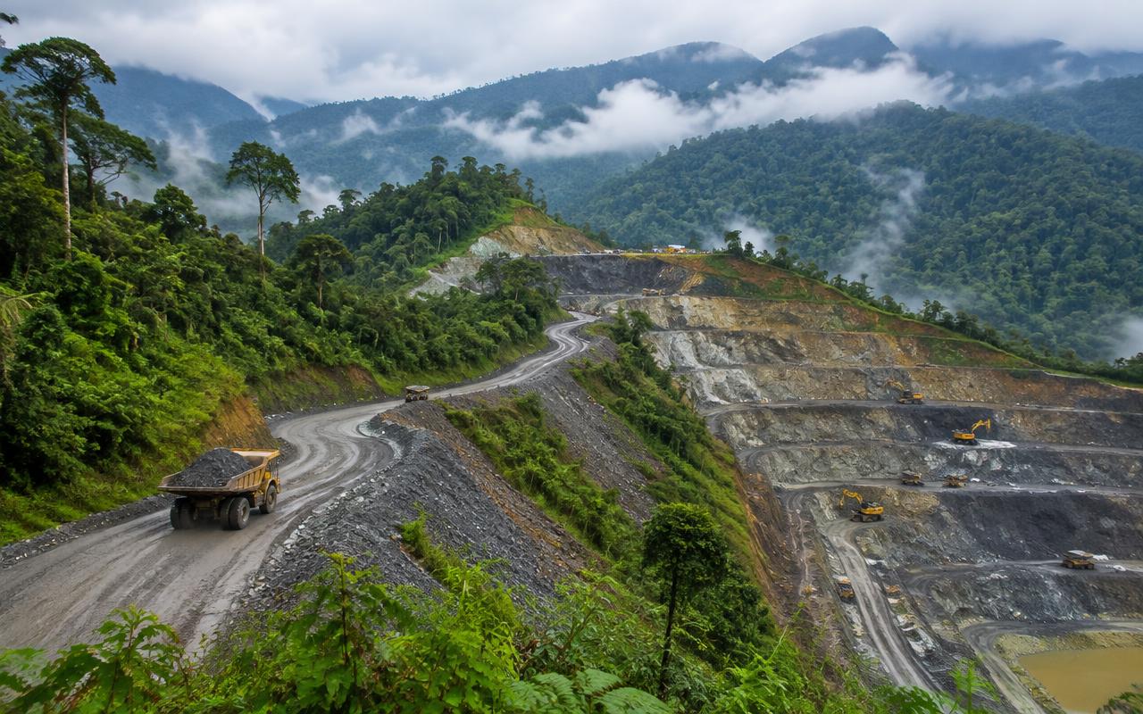 Mining operation in tropical highlands